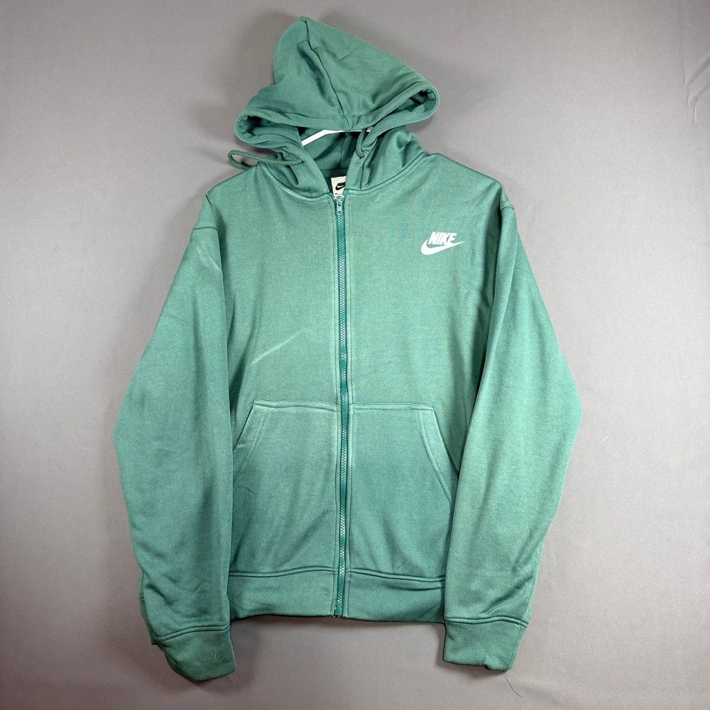Nike Full Zip Hoodie Sweatshirt Solid Forest Green Size‎ Medium